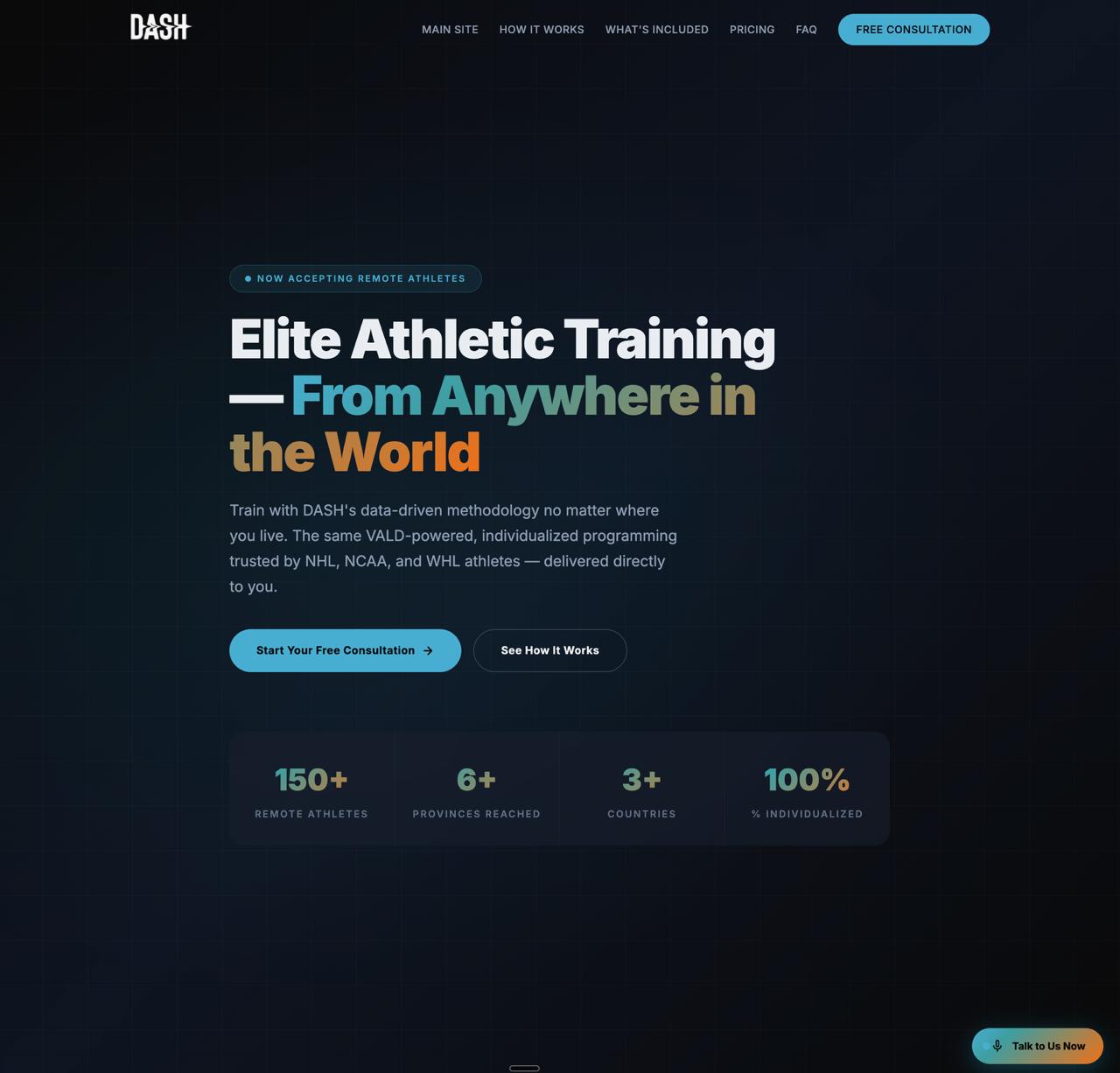 DASH Online Training website screenshot