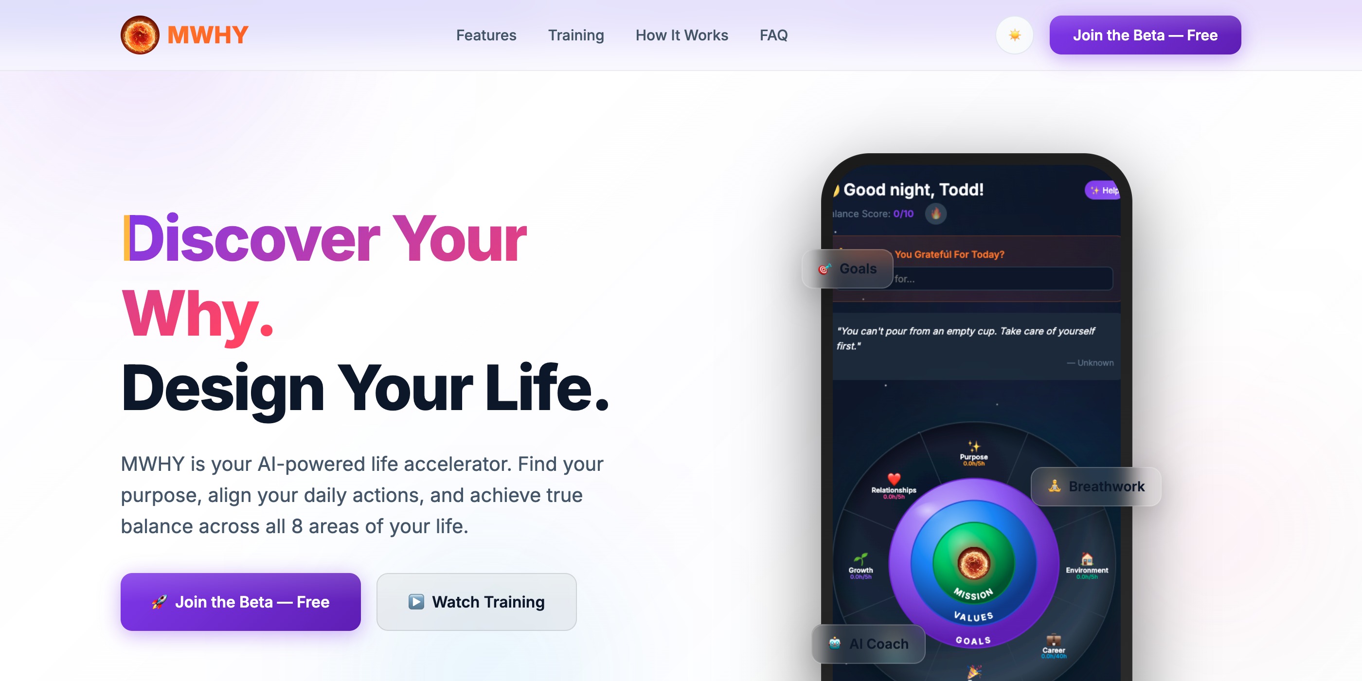 MWhy AI — Purpose & Life Design App
