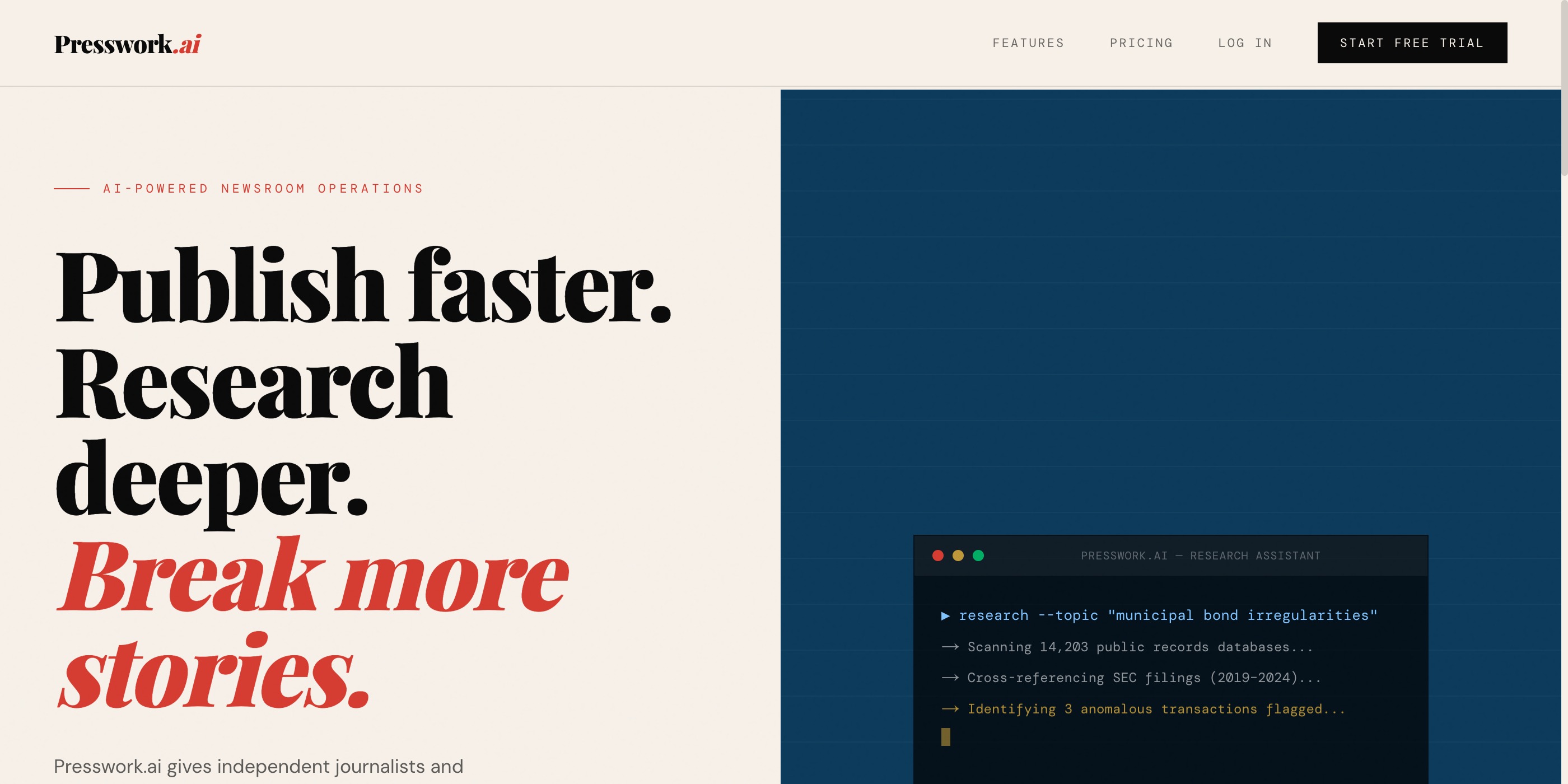 Presswork.ai — AI-Powered Newsroom Operations
